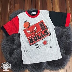 Vintage 90s Chicago Bulls Youth Ringer T-Shirt (10/12) Made in USA – AST